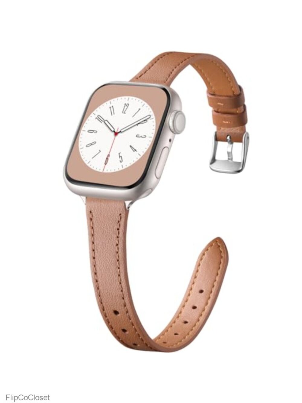 Slim Leather Band Compatible with Apple Watch Women's Strap Thin Wristband